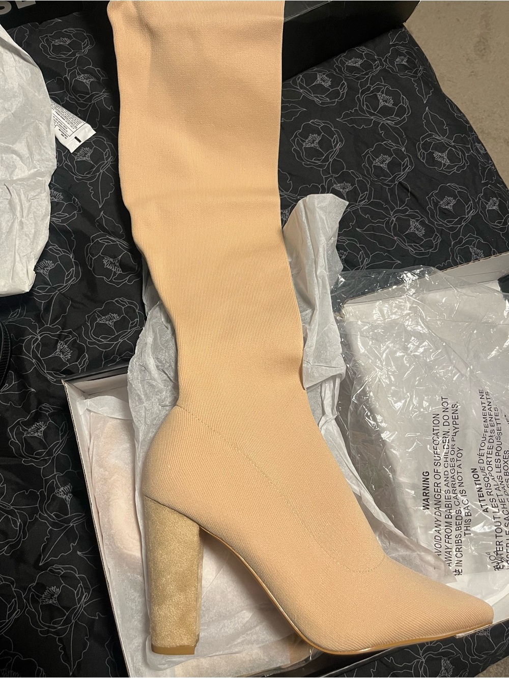 Brand New Nude Over The Knee Boots - Size 10⁠